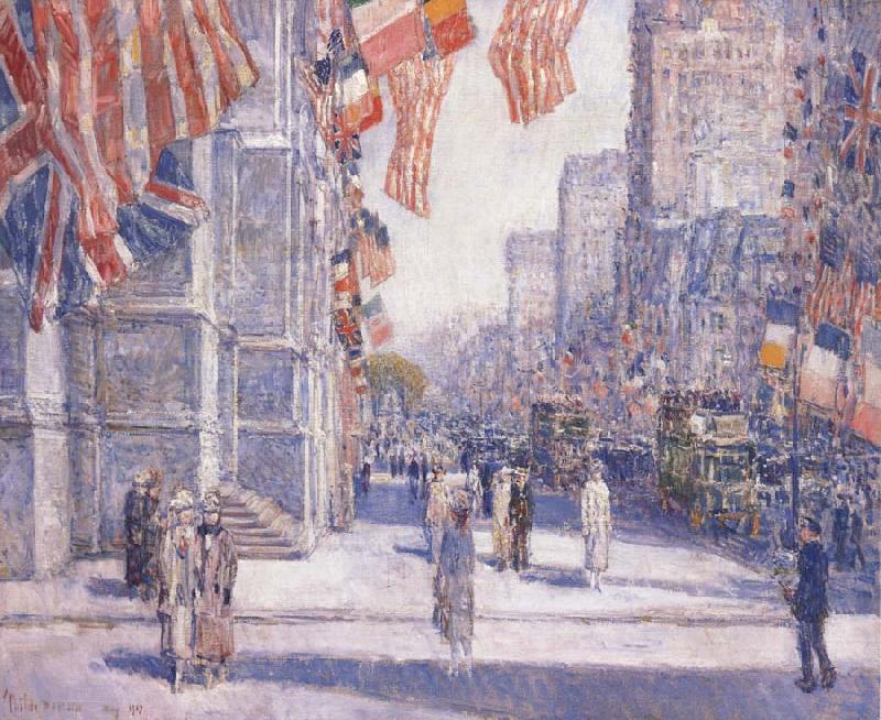 Childe Hassam Early Morning on the Avenue in May 1917 oil painting image